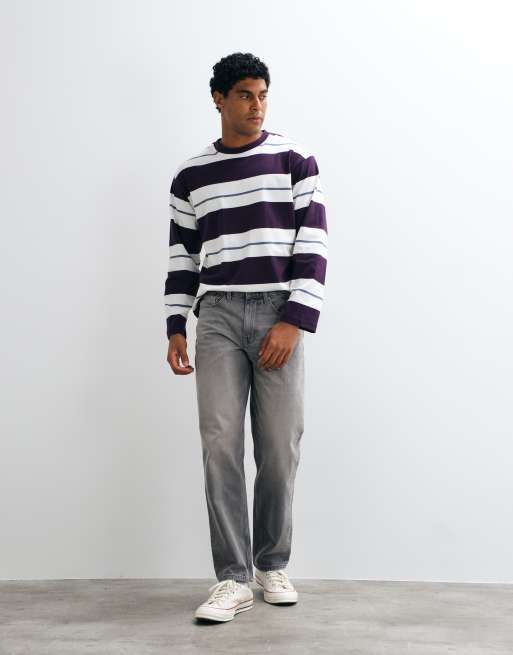 ASOS DESIGN - Vaqueros grises de corte recto con lavado envejecido, 2 de 5
