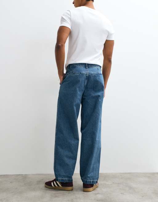 ASOS DESIGN - vaqueros holgados en azul lavado medio con pinzas, 3 de 5