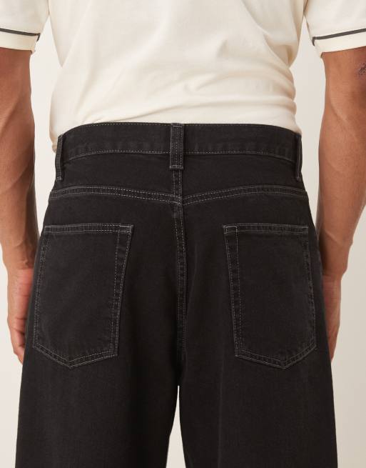 ASOS DESIGN - vaqueros holgados negros de conjunto, 4 de 5