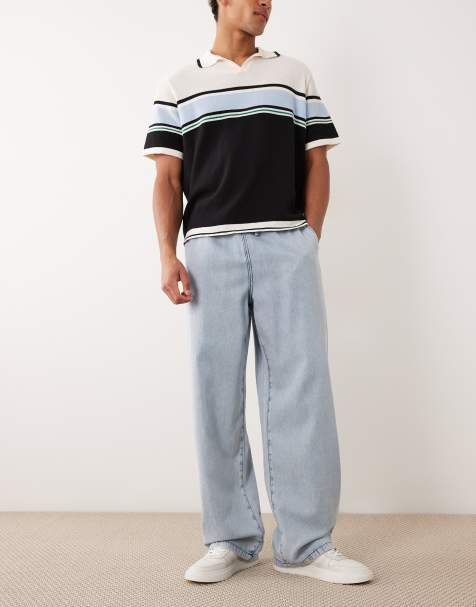 ASOS DESIGN - Vaqueros holgados sin cierres con lavado azul claro de tejido ligero - view 1