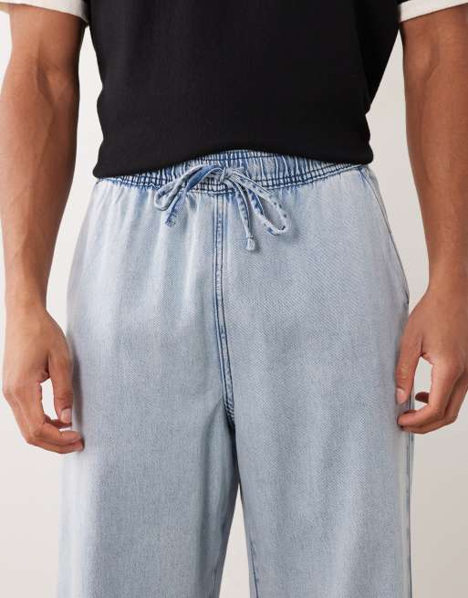 ASOS DESIGN - Vaqueros holgados sin cierres con lavado azul claro de tejido ligero, 4 de 5