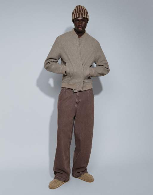 ASOS DESIGN - Vaqueros marrón lavado de pernera ancha, 5 de 9