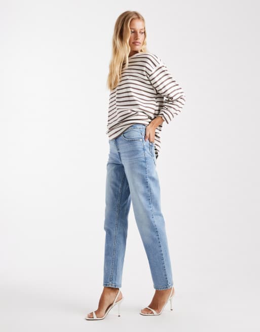 ASOS DESIGN - Vaqueros mom azul medio de corte slim, 3 de 5