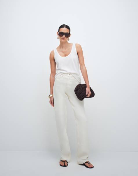 ASOS DESIGN - Vaqueros mom blancos de corte slim - view 1