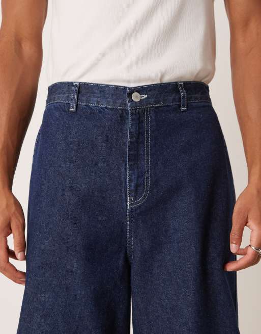 ASOS DESIGN - vaqueros parachute extragrandes con cordón ajustable y pespuntes en contraste en lavado crudo, 5 de 5