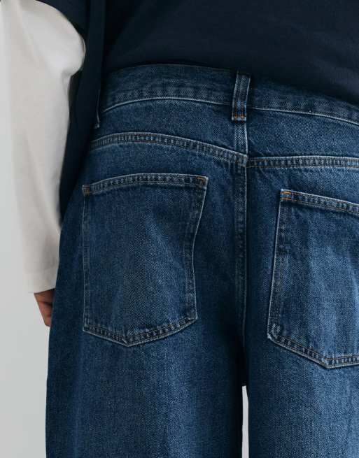 ASOS DESIGN - vaqueros slim barrel en azul lavado medio, 5 de 5