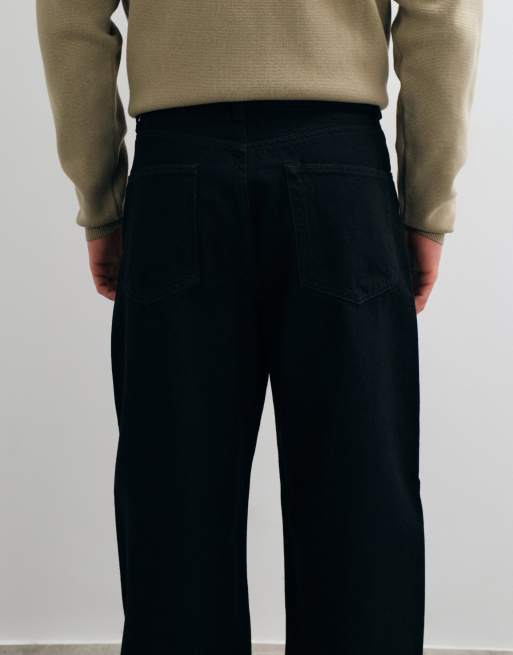 ASOS DESIGN - vaqueros slim barrel negros, 4 de 5