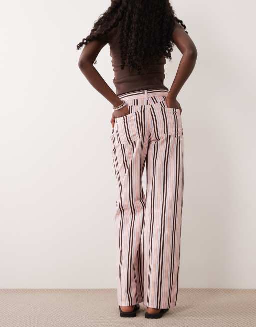 ASOS DESIGN - vaqueros slim de talle medio con raya rosa, 3 de 5