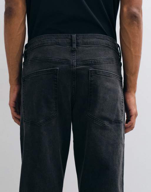 ASOS DESIGN vaqueros slim elásticos en negro lavado, 4 de 5