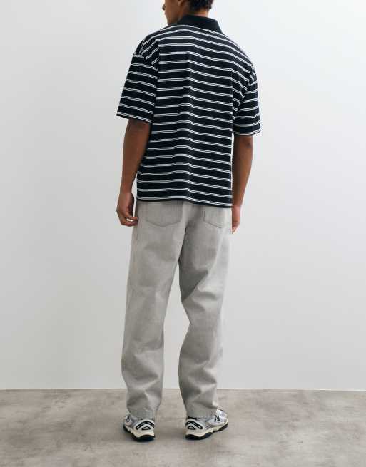 ASOS DESIGN vaqueros tapered holgados en gris jaspeado, 3 de 5