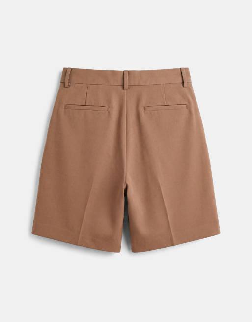 ASOS DESIGN - Varmbrune skræddersyede shorts med brede ben og plisseringer, 7 af 9