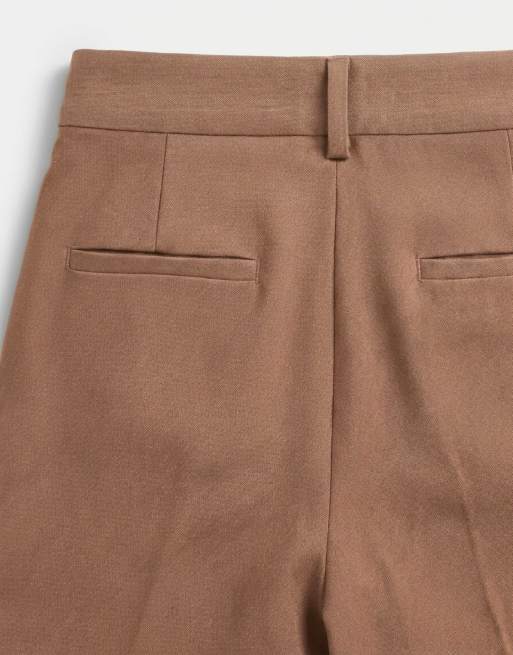 ASOS DESIGN - Varmbrune skræddersyede shorts med brede ben og plisseringer, 8 af 9