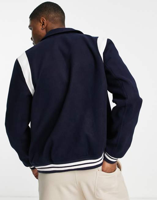 Varsity Bomber Jacket in Navy