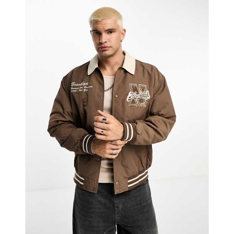 Bomber jacket cheap with contrasting collar