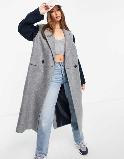 ASOS DESIGN - Varsity dad jas in grijs met contrasterende mouwen, 4 van 4