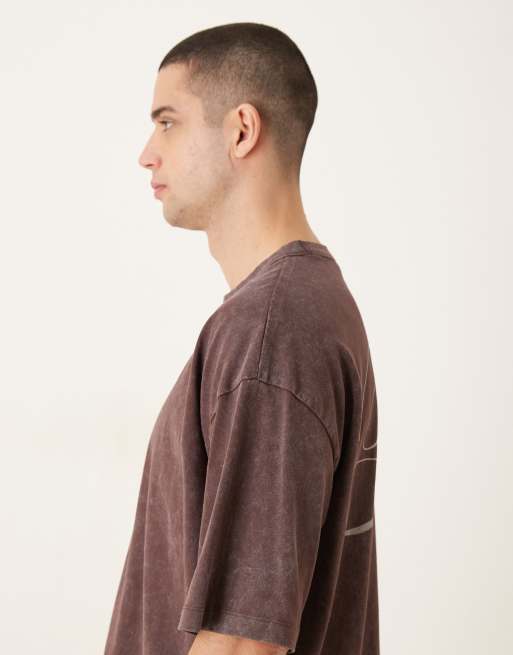 ASOS DESIGN - Vasket brun kraftig oversized T-shirt med 'New York'-grafik , 4 af 5