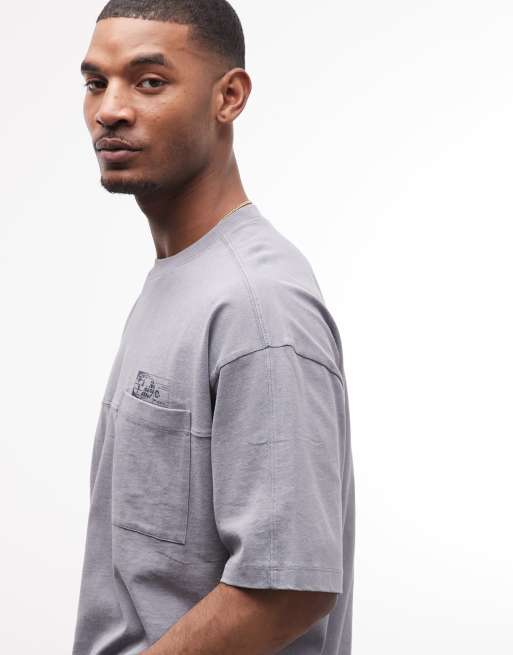 ASOS DESIGN - Vasket grå oversized T-shirt med street-grafik, 5 af 5