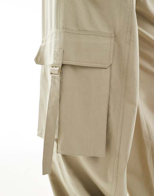 ASOS DESIGN - Vasket kamelbrune oversized pull-on-bukser i utility-stil, 5 af 5