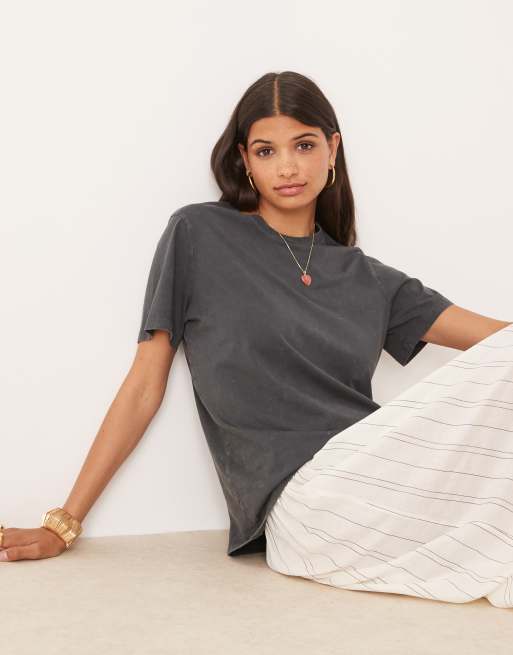 ASOS DESIGN - Vasket koksgrå T-shirt i regular fit, 2 af 4