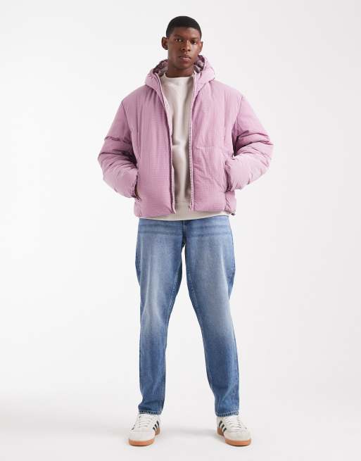 ASOS DESIGN - Vasket lyswerød dynejakke, 2 af 5