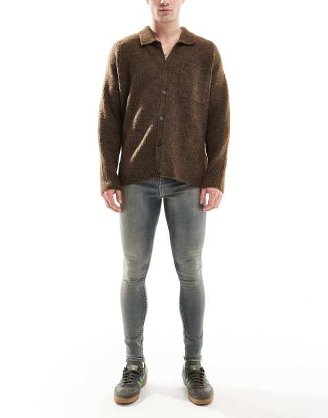 ASOS DESIGN - Vasket mørkeblå spray-on-jeans med power-stretch - view 1