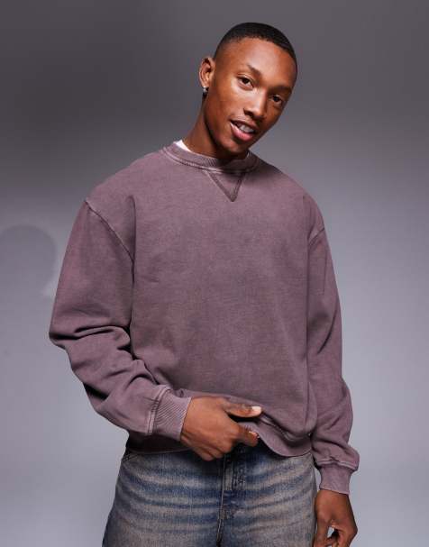 ASOS DESIGN - Vasket mørkebrun oversized sweatshirt i firkantet pasform - view 1