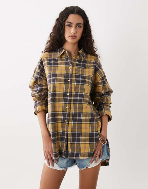 ASOS DESIGN - Vasket skjorte med gule tern, 2 af 4