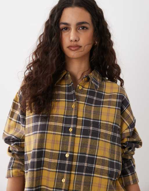 ASOS DESIGN - Vasket skjorte med gule tern, 3 af 4