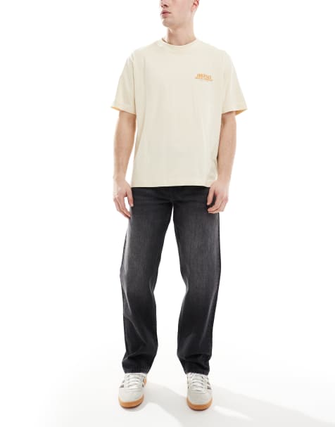 ASOS DESIGN - Vasket sorte jeans med lige ben og stretch - view 1