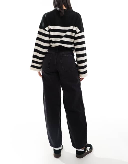 ASOS DESIGN - Vasket sorte smalle jeans med tøndeformede ben , 3 af 5