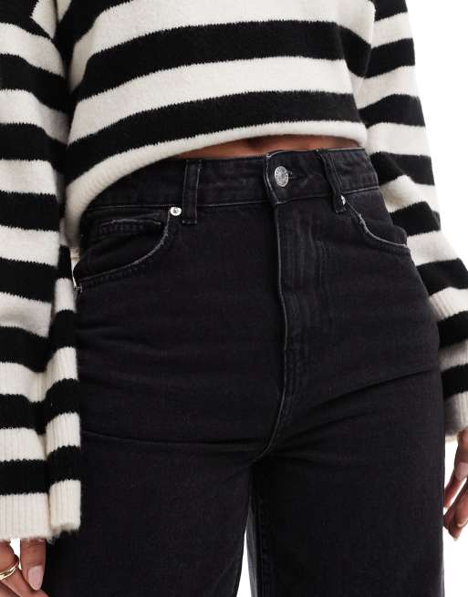 ASOS DESIGN - Vasket sorte smalle jeans med tøndeformede ben , 5 af 5