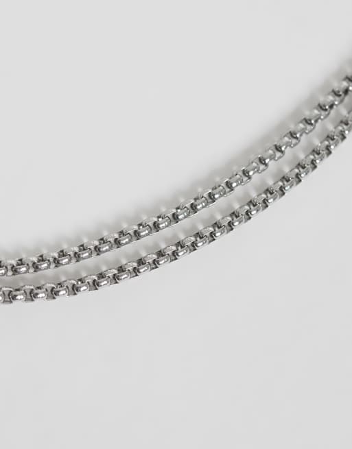 ASOS DESIGN vattentätt smalt repkedjearmband i silverfärgad rostfritt stål, 2 av 3