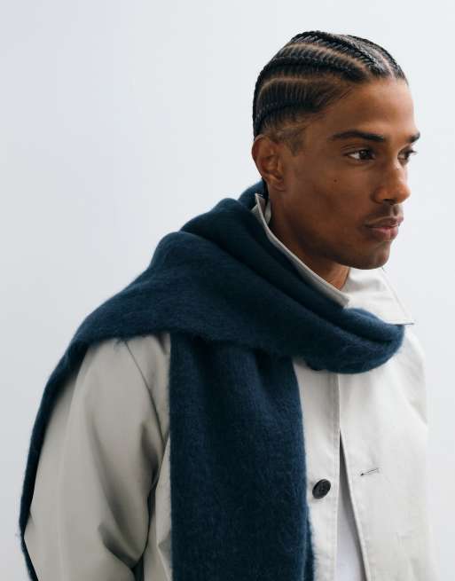 ASOS DESIGN vävd scarf i navy, 3 av 3
