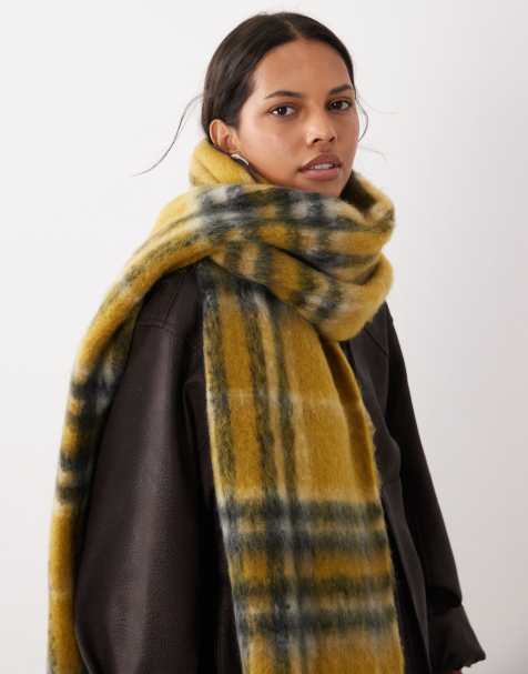 ASOS DESIGN vävd scarf med grön rutdesign - view 1