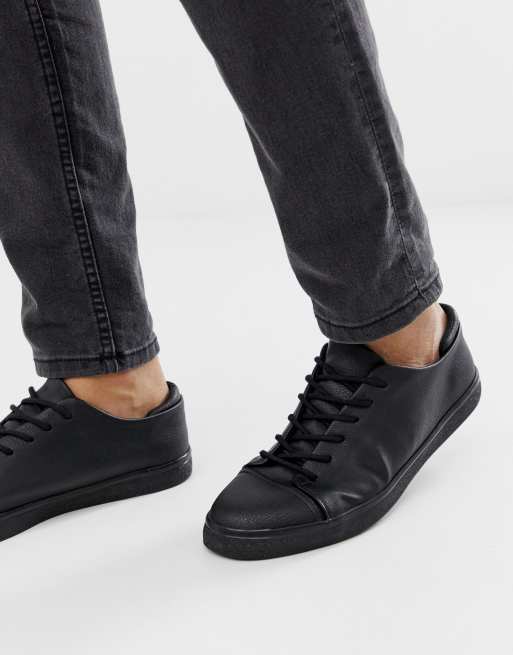 ASOS | ASOS DESIGN Vegan Trainers In Black With Toe Cap