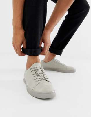 ASOS DESIGN Vegan Trainers In Grey With Toe Cap