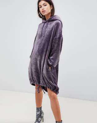 velvet hoodie dress