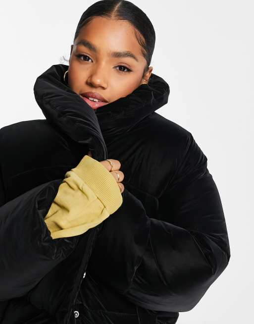 Velour puffer best sale jacket women's