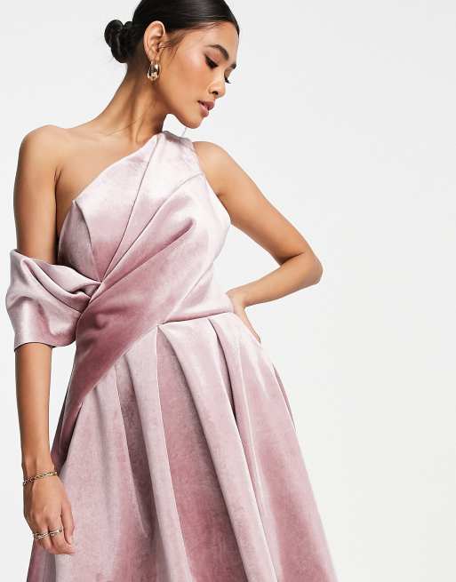 Asos pink 2025 velvet dress