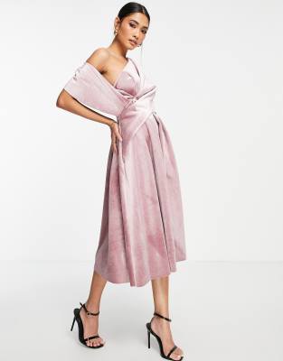 asos pink gown