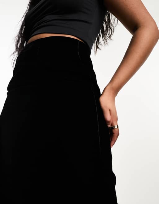 Velvet shop skirt asos