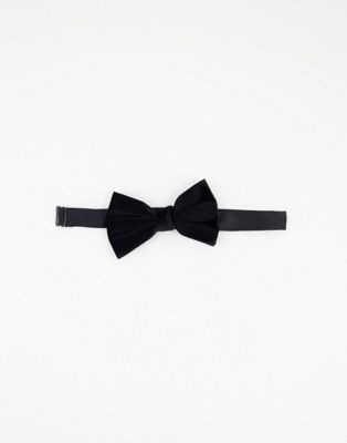 ASOS DESIGN velvet bow tie in black