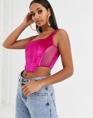 hot pink bustier top