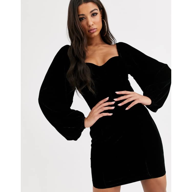 Black velvet 2025 dress asos