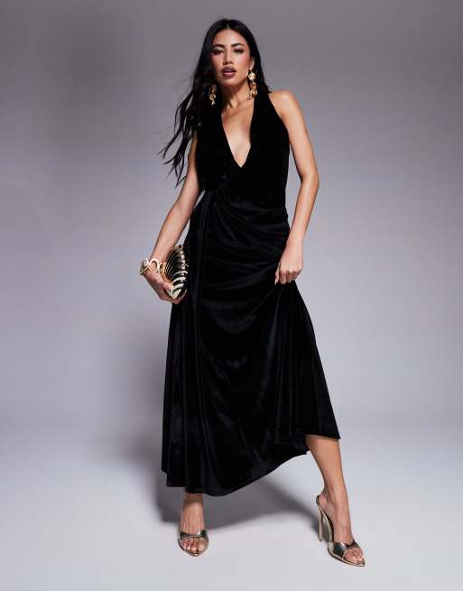 Asos velvet midi dress on sale