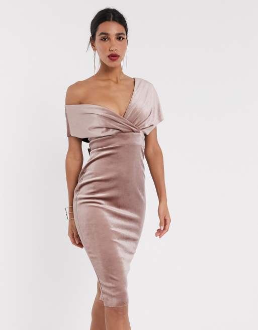 Champagne velvet clearance dress