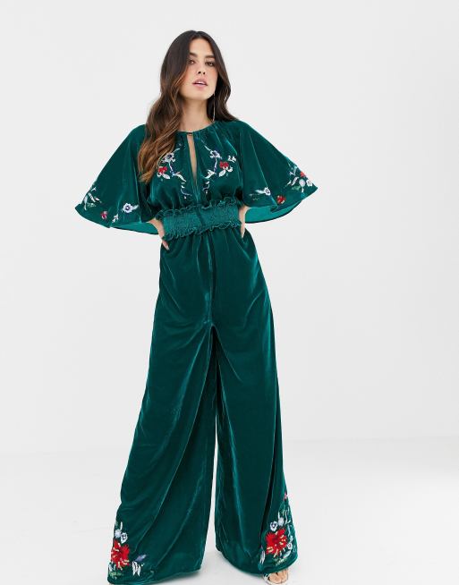 Asos store embroidered jumpsuit