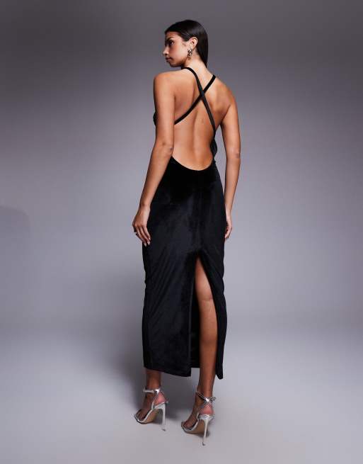 ASOS DESIGN velvet midaxi dress with scorpion embellishments, 3 of 4