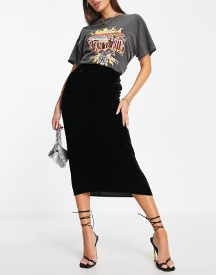 Asos velvet midi skirt best sale