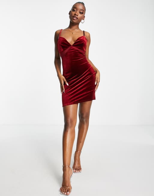 Berry velvet shop dress